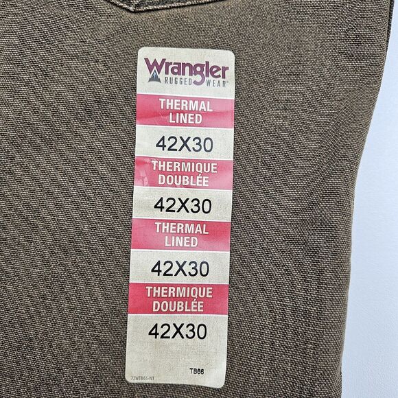 Wrangler Rugged Wear Jeans Mens 42x30 Thermal Lined Relaxed Quilted Thinsulate - Picture 7 of 11